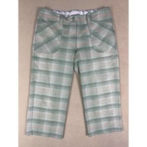 Nike Golf Womes M Capri Pants Multicolor Plaid Pockets Zipper Fly Regular Fit‎